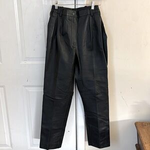 Vintage Donna Lepure NY High Waisted Black Leather Pants Size S